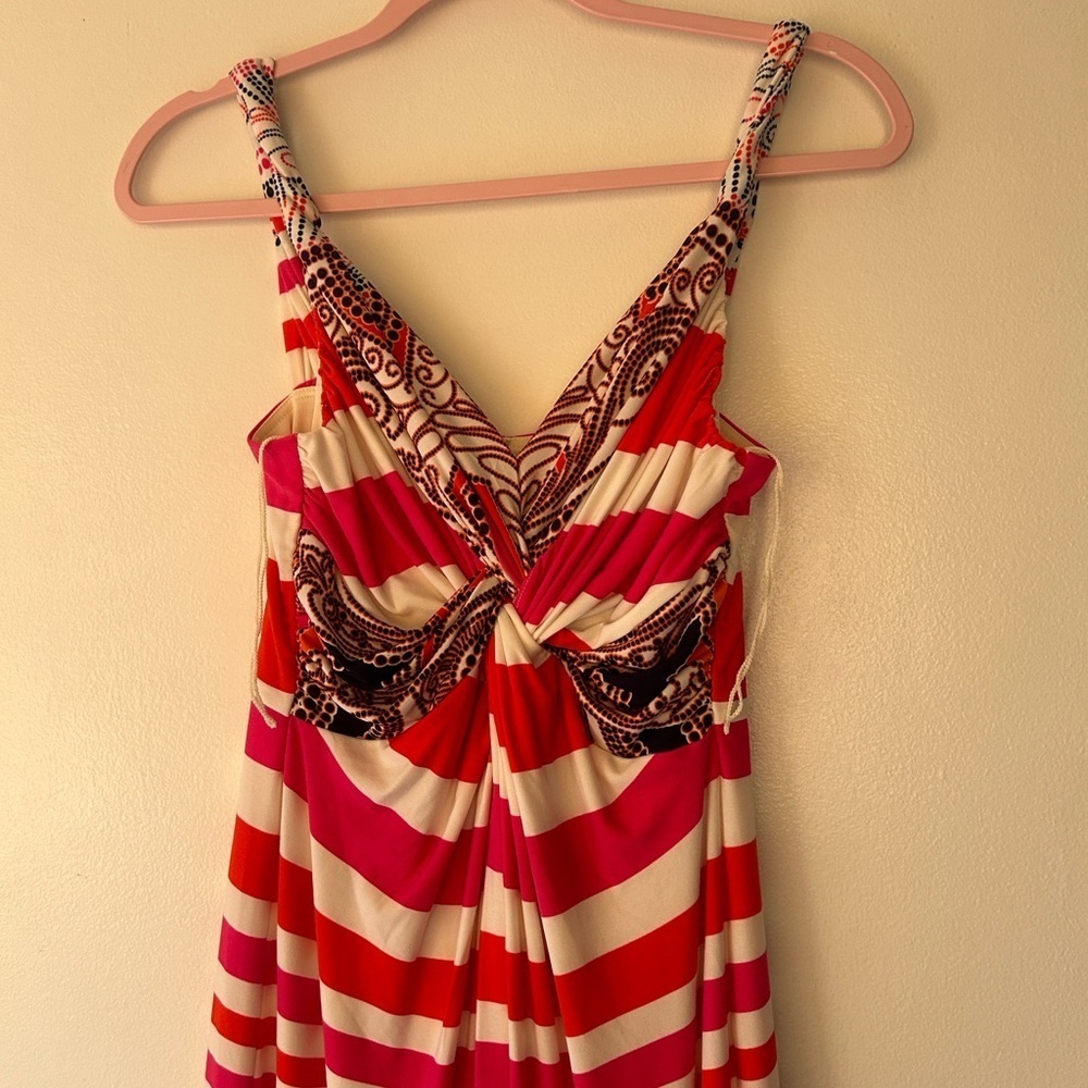 Kelly Diane Elegant orange and white Maxi Dress - Picture 3 of 13
